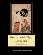 Woman with Pipe: Asian Art Cross Stitch Pattern 