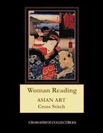 Woman Reading: Asian Art Cross Stitch Pattern 