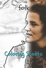 Folk Coloring Sheets