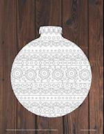 Adult Coloring Round Christmas Ornament Notebook with Floral Margins