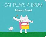 Cat Plays a Drum