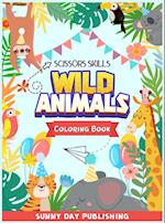 Wild Animals Scissors skills coloring book for kids 4-8