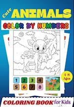 Cute Animals COLOR BY NUMBERS Coloring Book for Kids Ages 4-8