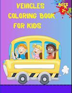 Vehicles Coloring Book For Kids Ages 2+