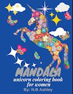 Mandala unicorn coloring book for women