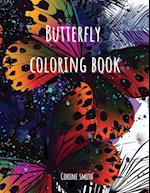 Adult coloring book - Flower with butterflies