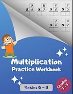 Multiplication Practice Workbook, Tables 0-11, Grades 3-5