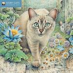Ivory Cats by Lesley Anne Ivory Mini Wall Calendar 2024 (Art Calendar)