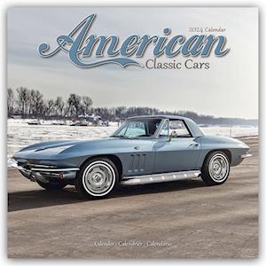 American Classic Cars Calendar 2024  Square Car Wall Calendar - 16 Month