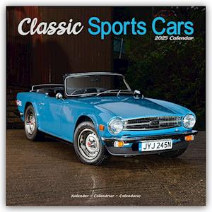 Classic Sports Cars Calendar 2025 Square Car Wall Calendar - 16 Month