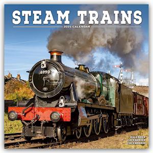 Steam Trains Calendar 2025 Square Trains Wall Calendar - 16 Month