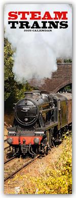 Steam Trains Slim Calendar 2025 Trains Slimline Calendar - 12 Month