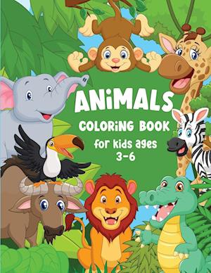 Animal Coloring Book for Kids Ages 3-6