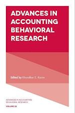 Advances in Accounting Behavioral Research