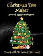Homework Pages for Kindergarten (Christmas Tree Maker)
