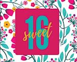 Happy 16th Birthday Guest Book (Landscape ~ Hardcover): Sweet Sixteen Guest book, party and birthday celebrations decor, memory book, scrapbook, 16th 