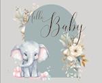 Hello Baby, Baby Shower Guest Book (landscape) 