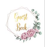 Guest Book for visitors and guests to sign at a party, wedding, baby or bridal shower (hardback) 