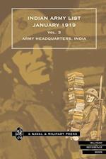 INDIAN ARMY LIST 1919 Volume 3 