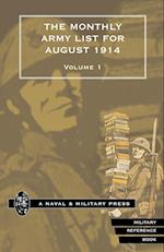 MONTHLY ARMY LIST FOR  AUGUST 1914 Volume One