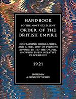 Handbook to the Most Excellent Order of the British Empire(1921)