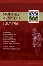 SUPPLEMENT TO THE MONTHLY ARMY LIST JULY 1916 