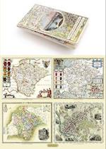 Devon 1611 – 1836 – Fold Up Map that features a collection of Four Historic Maps, John Speed’s County Map 1611, Johan Blaeu’s County Map of 1648, Thomas Moules County Map of 1836 and a Plan of Exeter 1851 by John Tallis.