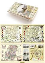 Hampshire 1610 – 1836 – Fold Up Map that features a collection of Four Historic Maps, John Speed’s County Map 1611, Johan Blaeu’s County Map of 1648, Thomas Moules County Map of 1836 and a Plan of Winchester 1805 by Cole and Roper. The maps also feature three historic views from the 1840’s, Gosport, Men of War at Spithead and The Saluting Platform at Portsmouth.