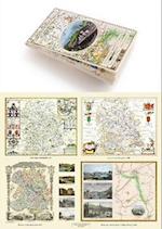 A Shropshire 1611 - 1836 - Fold Up Map that features a collection of Four Historic Maps, John Speed's County Map 1611, Johan Blaeu's County Map of 1648, Thomas Moules County Map of 1836 and a Map of the Severn Valley Railway in 1887.The maps also feature a number of early views across Shropshire including the famous Ironbridge over the Severn and the Severn at Bridgnorth.