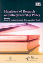 Handbook of Research on Entrepreneurship Policy