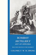 Bombay Artillery List of Officers