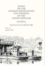 Notes on German Preparations for the Invasion of the United Kingdom