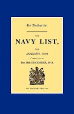 NAVY LIST JANUARY 1919 (Corrected to 18th December 1918 ) Volume 2 