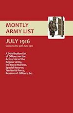 MONTHLY ARMY LIST. JULY 1916 Volume 3 