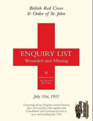 BRITISH RED CROSS AND ORDER OF ST JOHN ENQUIRY LIST FOR WOUNDED AND MISSING