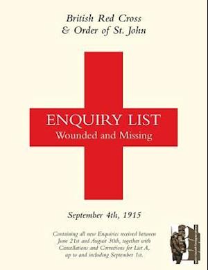 BRITISH RED CROSS AND ORDER OF ST JOHN ENQUIRY LIST FOR WOUNDED AND MISSING