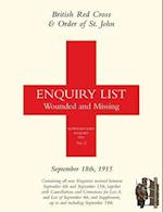BRITISH RED CROSS AND ORDER OF ST JOHN ENQUIRY LIST FOR WOUNDED AND MISSING