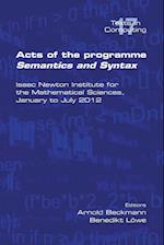 Acts of the Progamme Sematics and Syntax