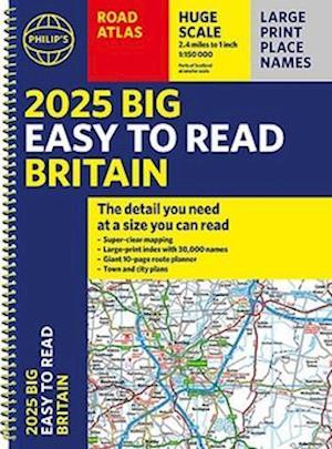 2025 Philip's Big Easy to Read Britain Road Atlas
