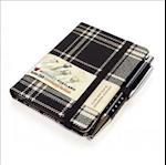 Waverley S.T. (S): Black & White Mini with Pen Pocket Genuine Tartan Cloth Commonplace Notebook