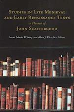 Studies in Late Medieval and Early Renaissance Texts in Honour of John Scattergood
