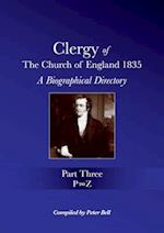 Clergy of the Church of England 1835 - Part Three: A Biographical Directory 