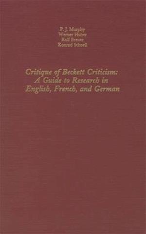 Critique of Beckett Criticism