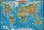 World children's map flat laminated