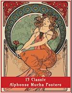 15 Classic Alphonse Mucha Posters: An Art Nouveau Coloring Book 