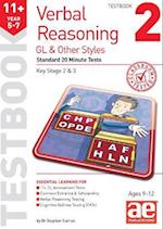 11+ Verbal Reasoning Year 5-7 GL & Other Styles Testbook 2