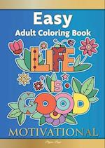 Large Print Easy Adult Coloring Book MOTIVATIONAL