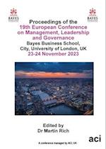 ECMLG 2023- Proceedings of the 19th European Conference on Management Leadership and Governance