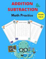 Addition and Subtraction Math Practice Grade 2&3: Math Game Book with Subtracting and Adding Double Digits 