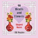 90 Hearts and Flowers Shaped Mazes 